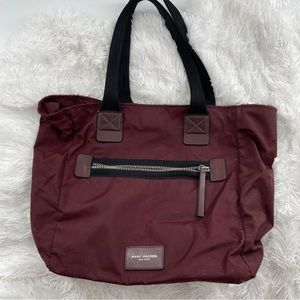Marc Jacobs Maroon Nylon Tote Bag